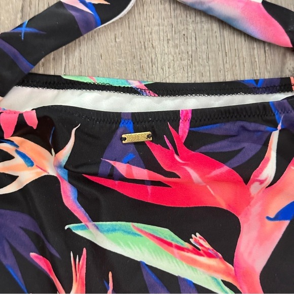 Pink by Victoria Secret Cut Out One Piece Tropical Floral Swimsuit XS - Picture 5 of 6